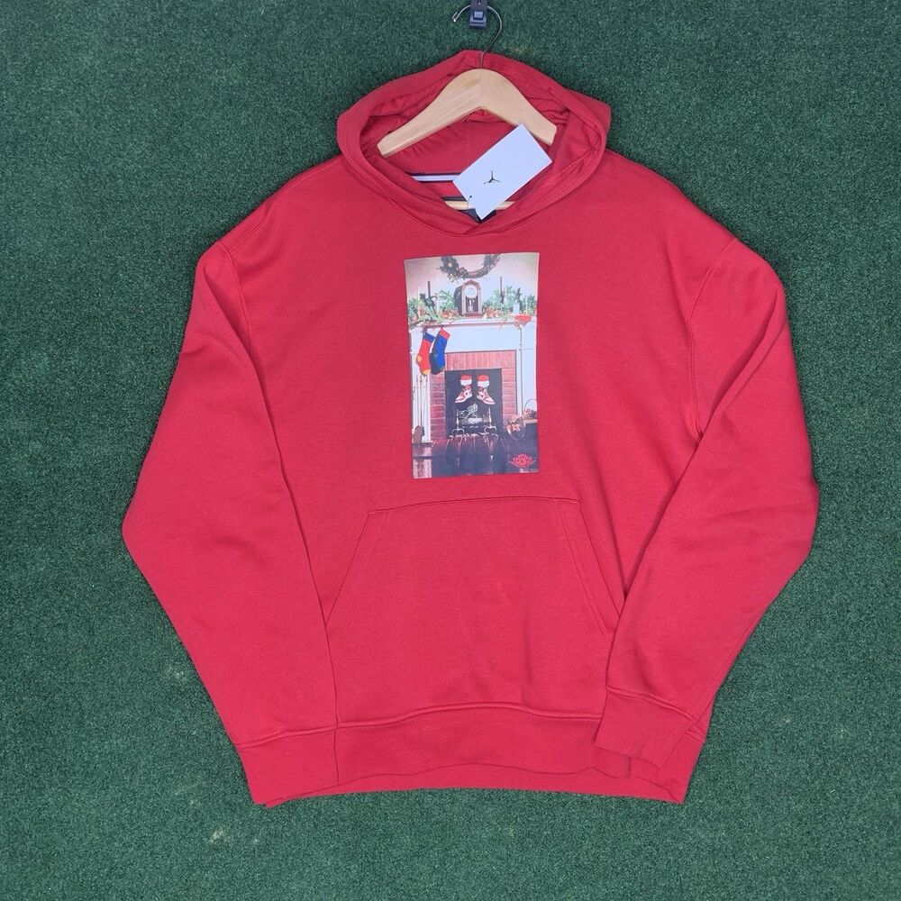 Sz L Air Jordan 1 Chicago Red Chimney Pullover Hoodie HQ5654-687 Men’s